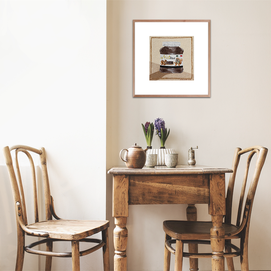 'Nutino' wall art print Australia. Italian framed print of Nutella, Nutino, a food artwork with free shipping, by Australian artist Marissa Lico.