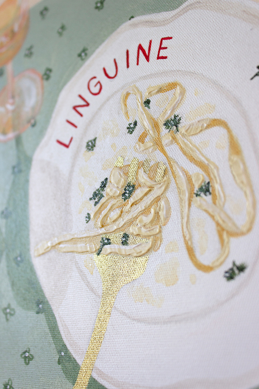 Domenica framed Italian painting linguine by Marissa Lico