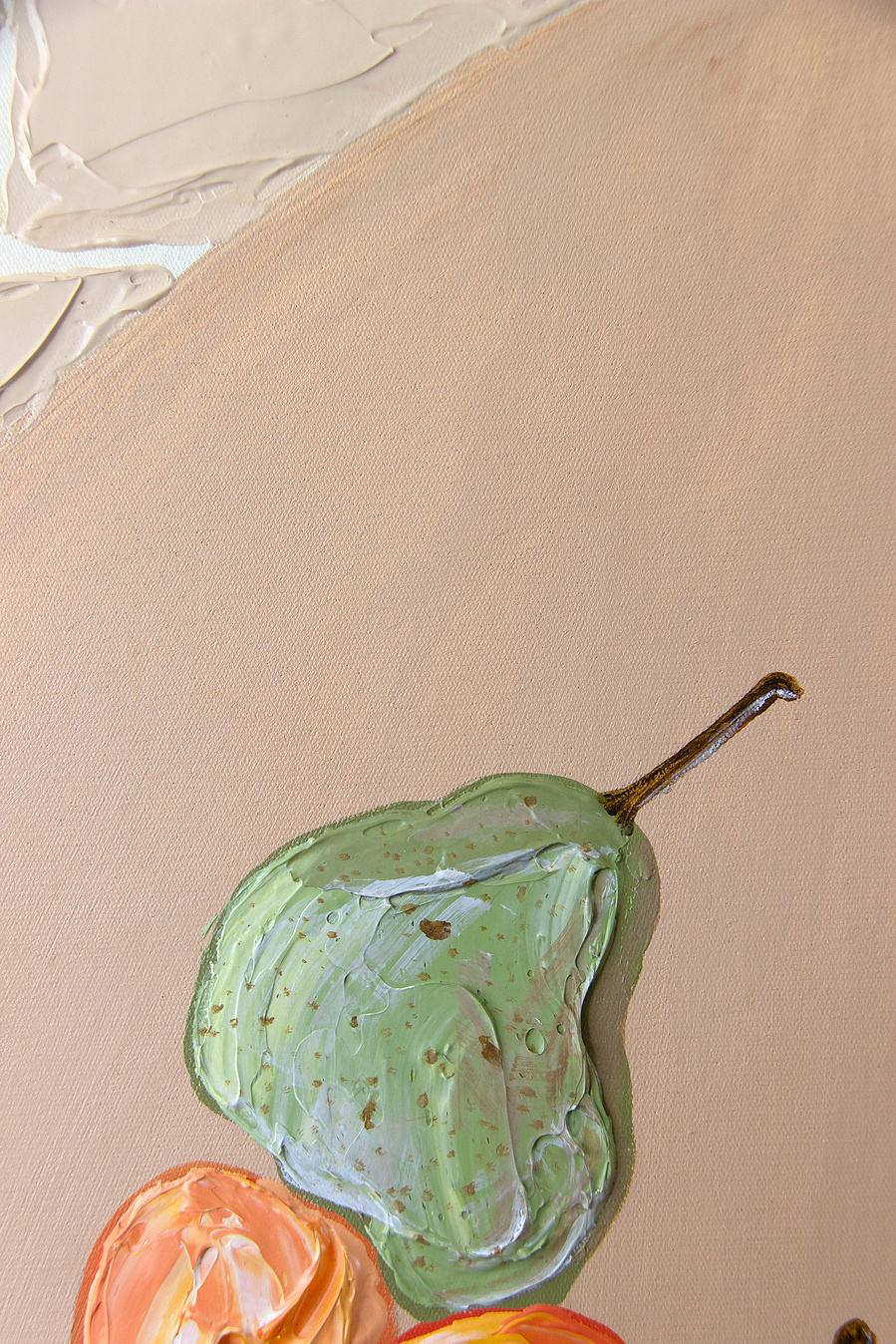Mercato Frutta, Italian original painting by Australian artist Marissa Lico. Diptych acrylic texture painting.