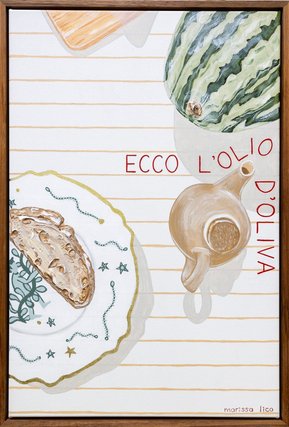 'Pranzo IV', original painting of Italian food, by Australian Bathurst artist Marissa Lico.