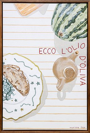 'Pranzo IV', original painting of Italian food, by Australian Bathurst artist Marissa Lico.