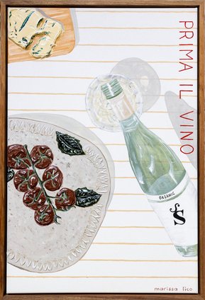 'Pranzo V' original painting of Italian food, by Australian Bathurst artist Marissa Lico.