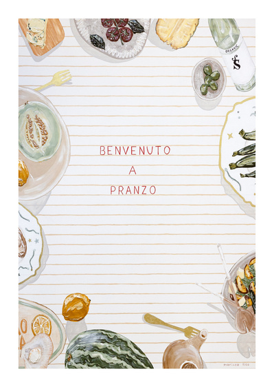'Pranzo' Benvenuto a Pranzo from the 'Pranzo' collection high quality prints of original paintings by Australian Artist Marissa Lico