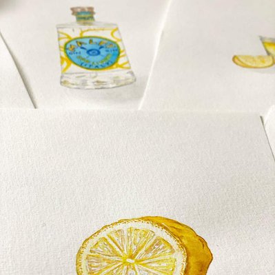 Original Paintings by Australian artist  Marissa Lico. Limone watercolour paintings.