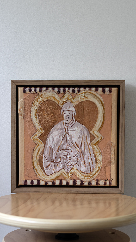 Andrea Sculpture framed original Italian painting by artist Marissa Lico