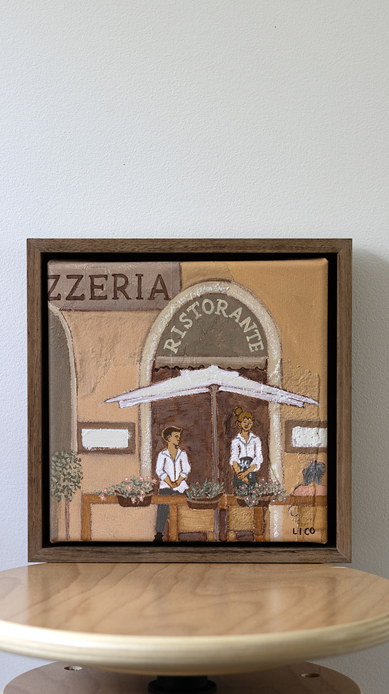 Pizzeria artwork original painting by Marissa Lico