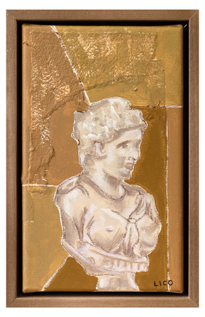 Roman Sculpture artwork, painting of sculpture in the Uffizi Gallery Florence Italy by Marissa Lico.