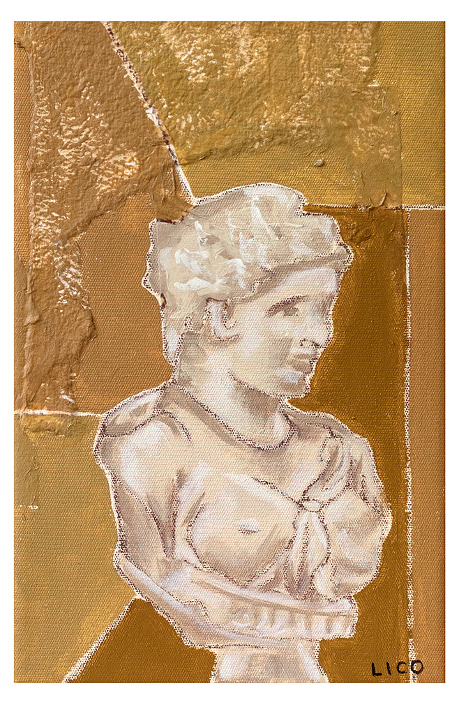 'Roman Sculpture' wall art print Australia. Print of roman sculpture at the Uffizi Gallery Florence, sculpture painting art print for home gallery wall, free shipping, by Australian artist Marissa Lico.