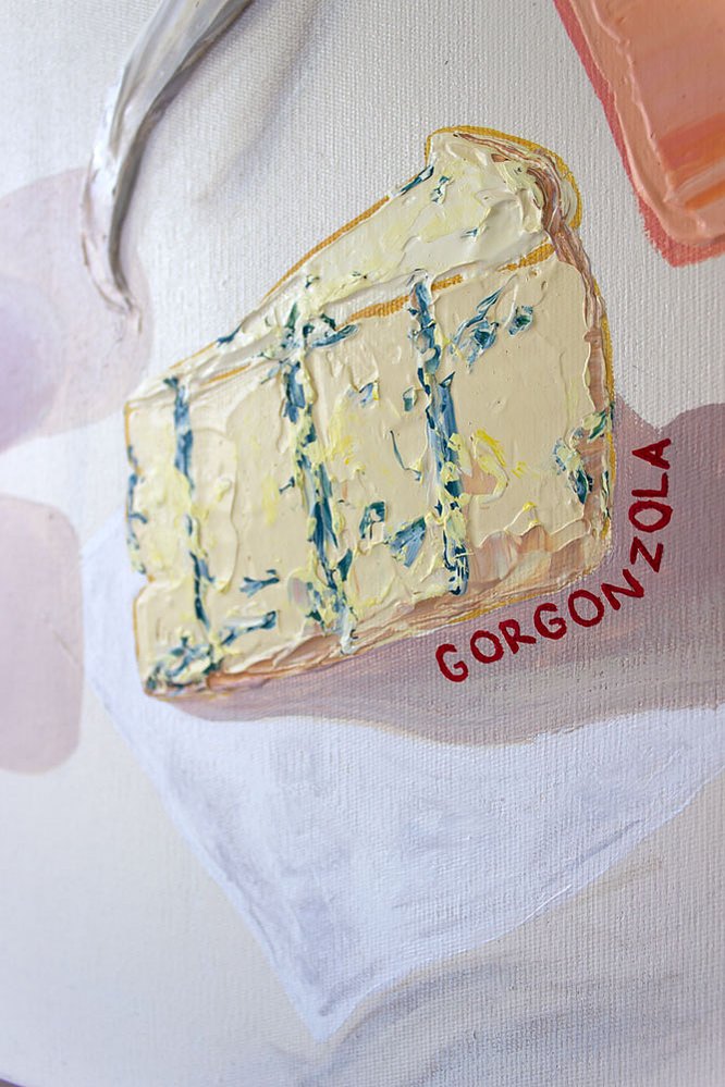 Toscana Italian painting vino in the tuscan hills gorgonzola artwork by Marissa Lico