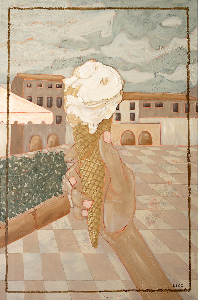 Gelati In Chianti Italian painting of gelato by Marissa Lico