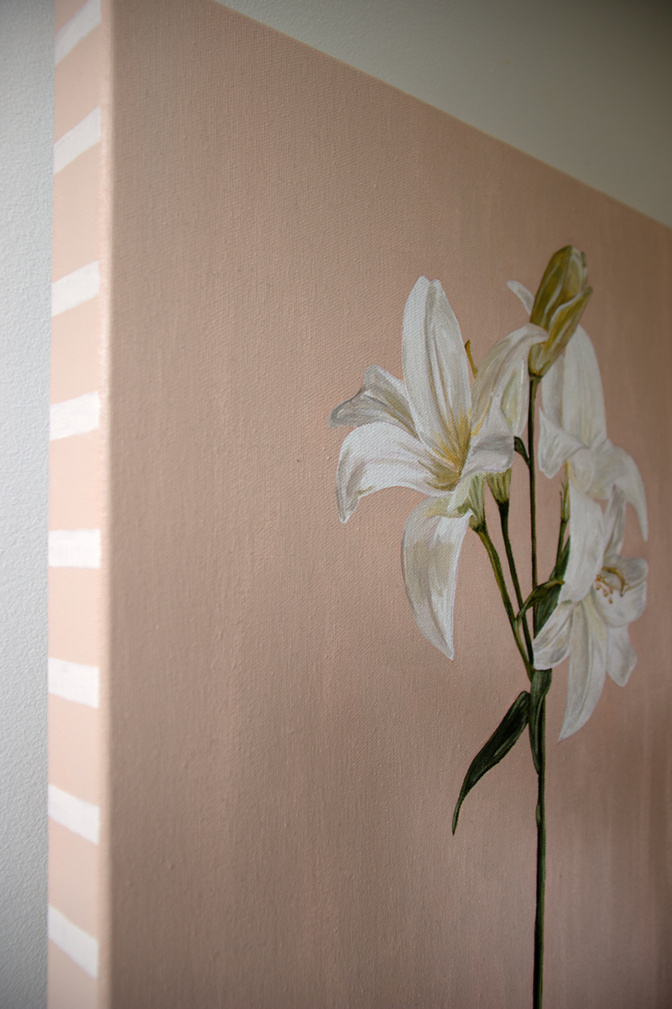 'Signorina' side detail, original painting, Bambini collection, Australian Bathurst based artist Marissa Lico.