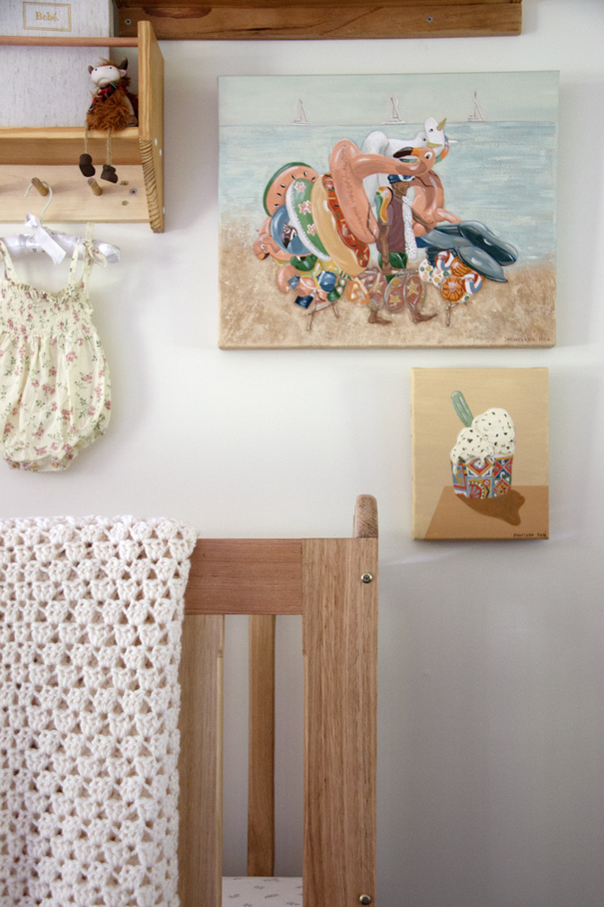 'Gelato Sicilia' in situ, original Italian painting, Bambini collection, Australian artist Marissa Lico.