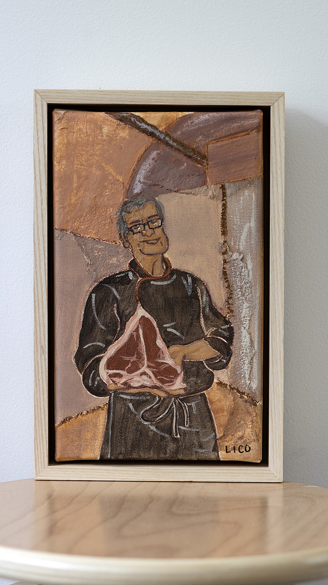 Florentine steak Italian framed painting by Marissa Lico