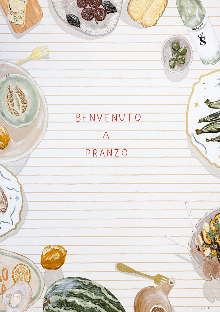 'Pranzo II' Benvenuto a Pranzo print of original painting in the Pranzo Collection by artist Marissa Lico.