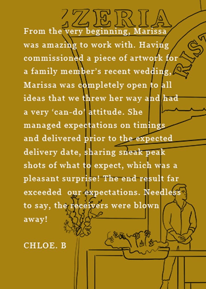 Customer testimonial of Marissa lico Italian artworks