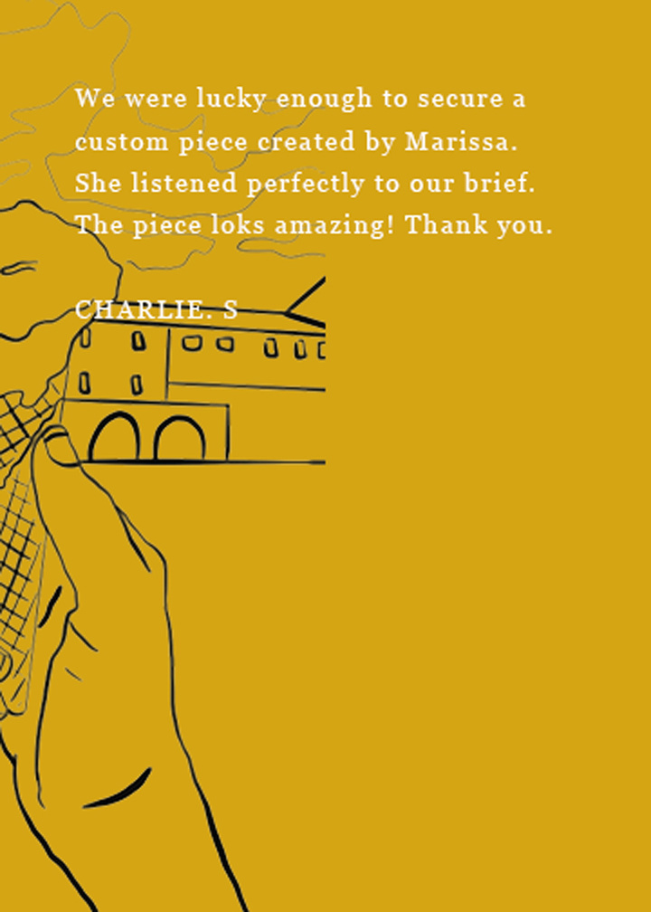 Customer testimonial of Marissa lico Italian wall art