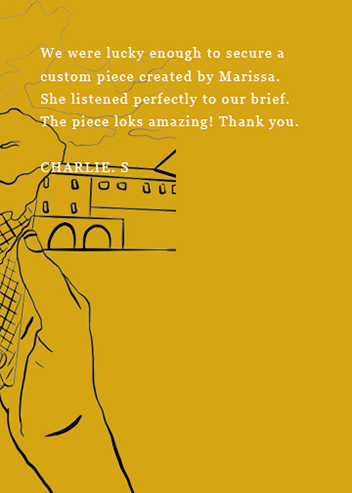 Customer testimonial of Marissa lico Italian wall art