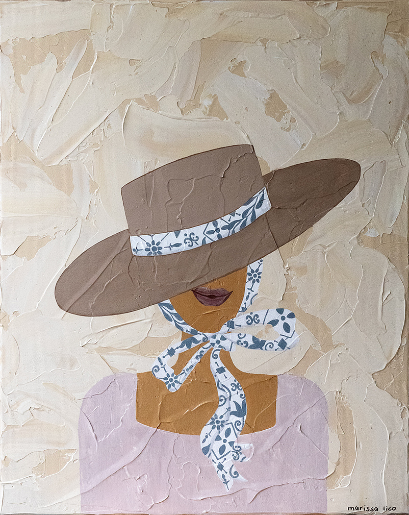 'Signorina' original painting, Bambini collection, Australian Bathurst based artist Marissa Lico.