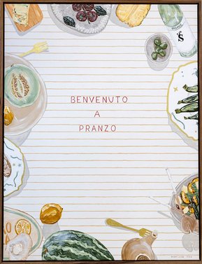 'Pranzo II', original painting of Italian food, by Australian Bathurst artist Marissa Lico.