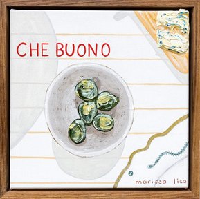 'Pranzo VI', original painting of Italian food, by Australian Bathurst artist Marissa Lico.