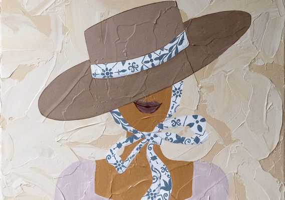 'Signorina' original painting in the Bambini Collection by Australian Artist Marissa Lico.