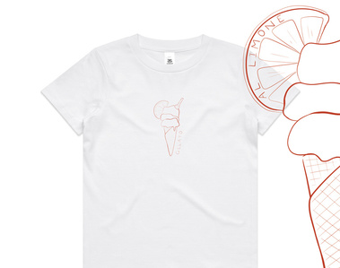 'Gelato' kids tee, Rosso Red, Marissa Lico, Bambini Collection.