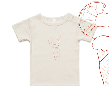 'Gelato' infants tee, Rosso Red Marissa Lico, Bambini Collection.