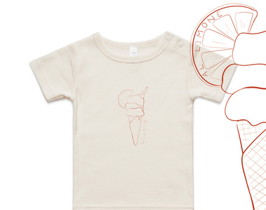 'Gelato' infants tee, Rosso Red Marissa Lico, Bambini Collection.
