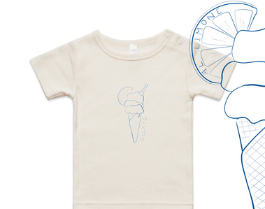 'Gelato' infants tee, Blu Blue, Marissa Lico, Bambini Collection.