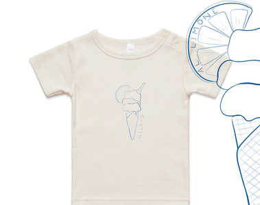 'Gelato' infants tee, Blu Blue, Marissa Lico, Bambini Collection.