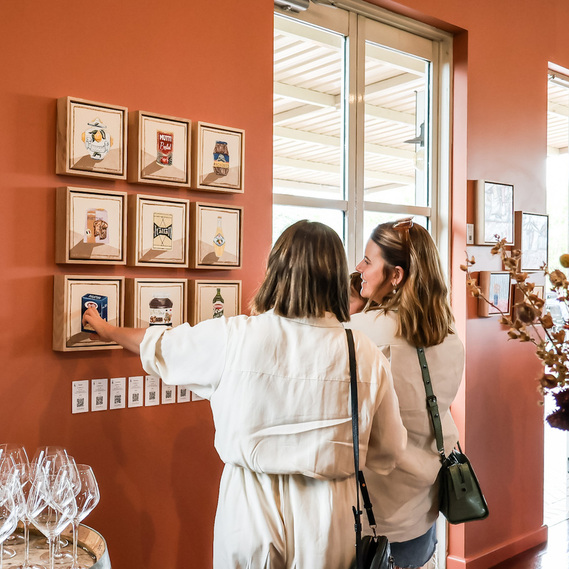 Local artists group exhibition at See Saw Wines with Australian Artist Marissa Lico, Lo Shop series of original artworks.