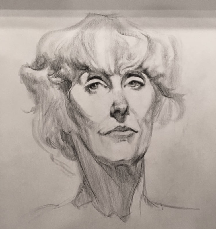 Portrait Drawing from life by Heather Lenefsky