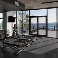 The M Seattle photographed by Andrew Bramasco. Architectural photography, architecture, photographer. skyrise

gym