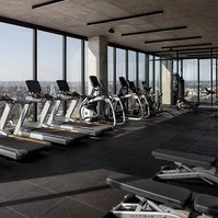The M Seattle photographed by Andrew Bramasco. Architectural photography, architecture, photographer. skyrise

gym