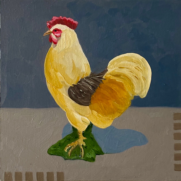 oil painting on wood, 6"x6"