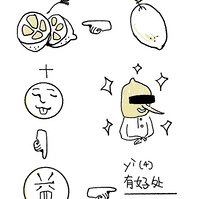 a drawing of the process of licking lemon