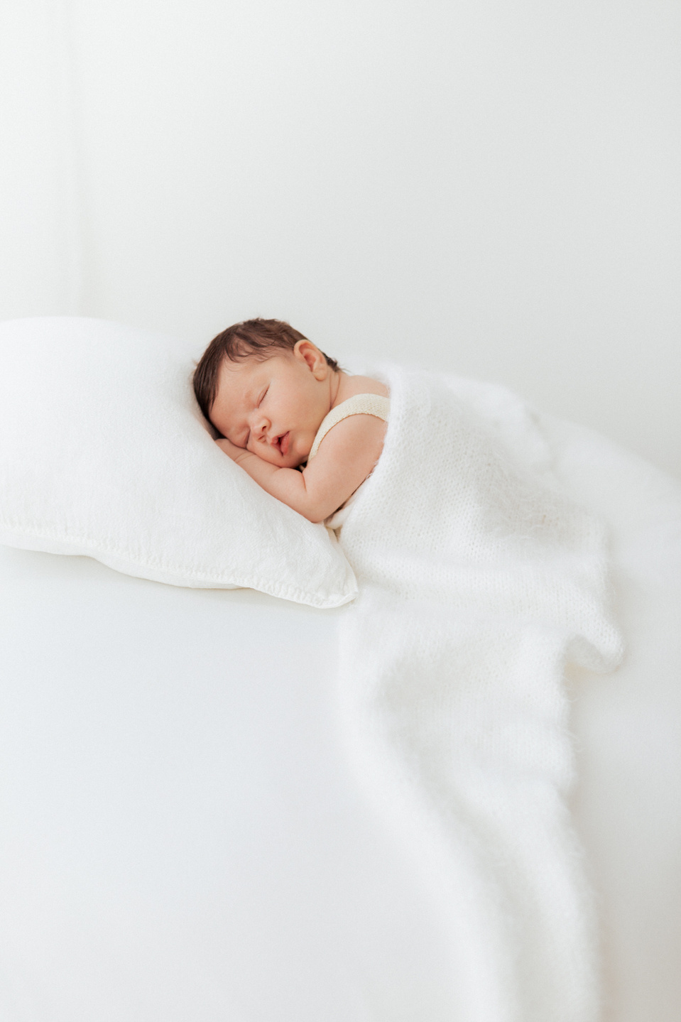 Newborn Baby Sleeping Through Newborn Session In London Studio