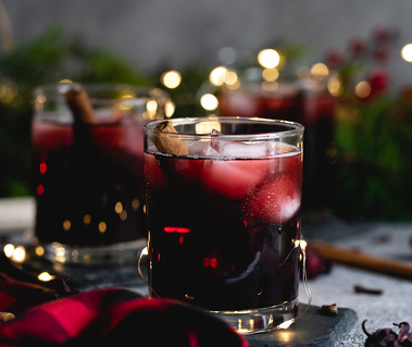Glasses of Sorrel Drinks served on Christmas.
