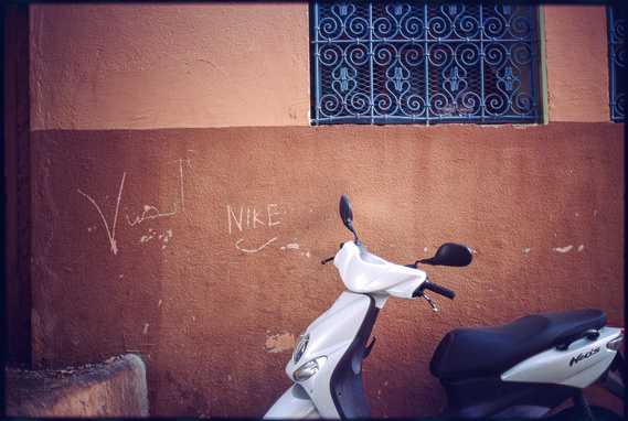 Morocco, marrakech, nike, scooter, Leica M6, expired film