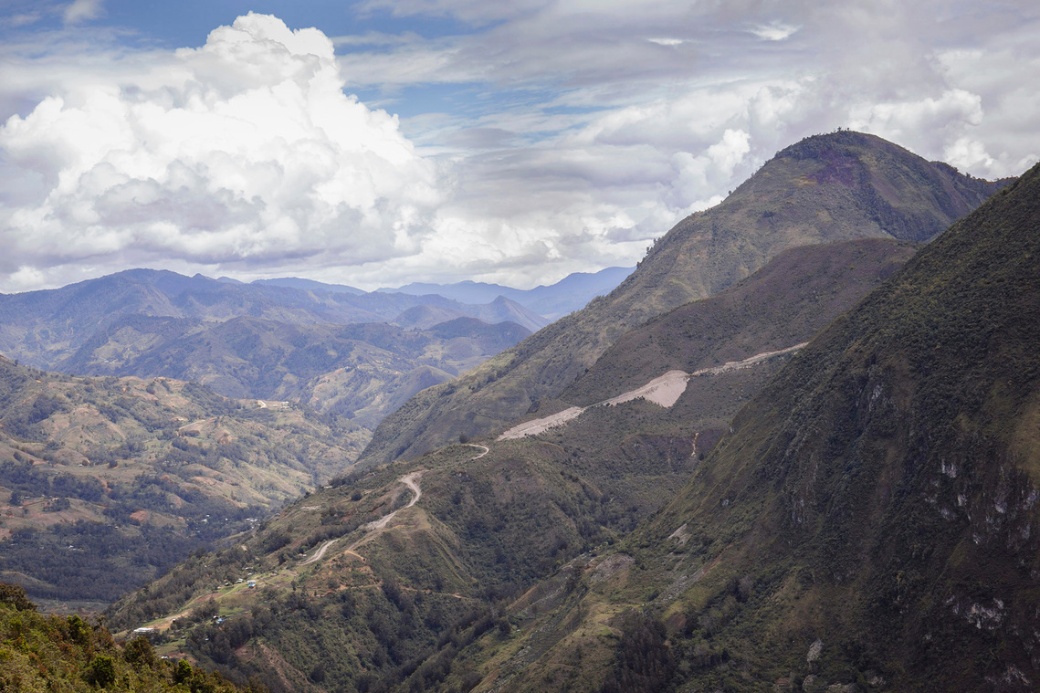 Lani Jaya, Papua, Indonesia, 2016. The Trans Papua road is changing mountain and forest landscapes.