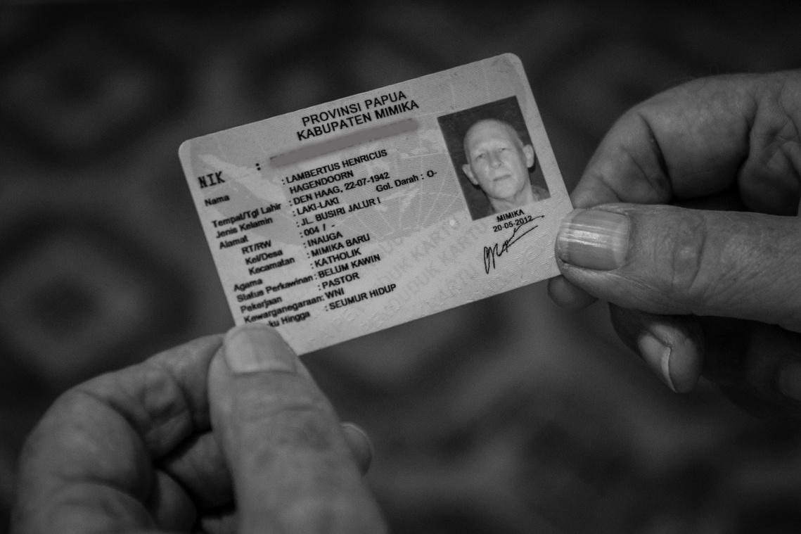 Father Lambertus's identity card. These three Dutch priest have become Indonesian citizens.