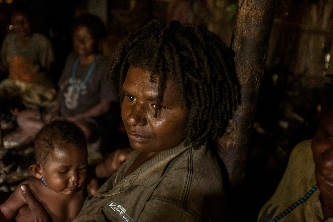 Jayawijaya, Papua, Indonesia, 2019. The Nduga refugees have to stay in the house of their relatives. Since the armed violence incident by the TPNPB/OPM led by Ekianus Kogoya that killed 16 PT Istaka Karya workers, December 2, 2018, the military operation 