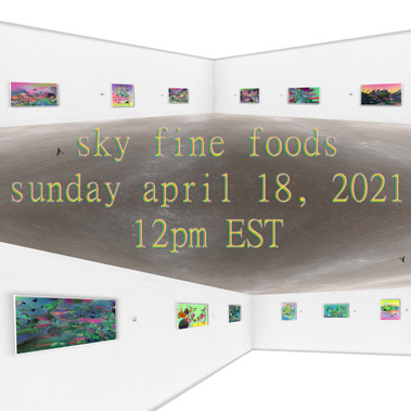 Interactive gallery, VR, Digital exhibition shimmer of a petal now a mountain stream, Diana Lynn VanderMeulen. Experimental animation. Digital Artwork. Otherworldly landscape. ArtGate VR, Sky Fine Foods Gallery. 