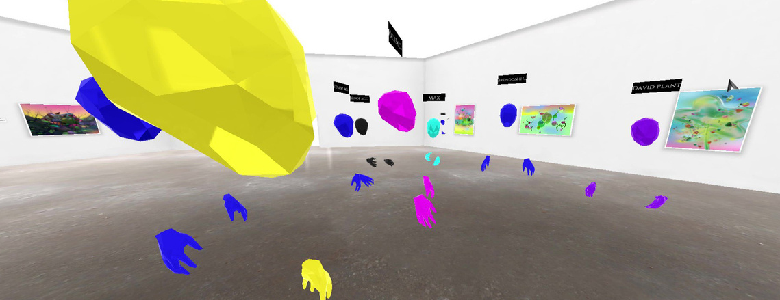 Live meet up. Interactive gallery, VR, Digital exhibition shimmer of a petal now a mountain stream, Diana Lynn VanderMeulen. Experimental animation. Digital Artwork. Otherworldly landscape. ArtGate VR, Sky Fine Foods Gallery. 