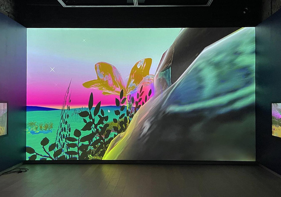Diana Lynn VanderMeulen a Boundless and Radiant Aura. Installed for PIQUE at SAW Gallery. Cosmic formations, Plants, 3D artwork. Made with Unity. 