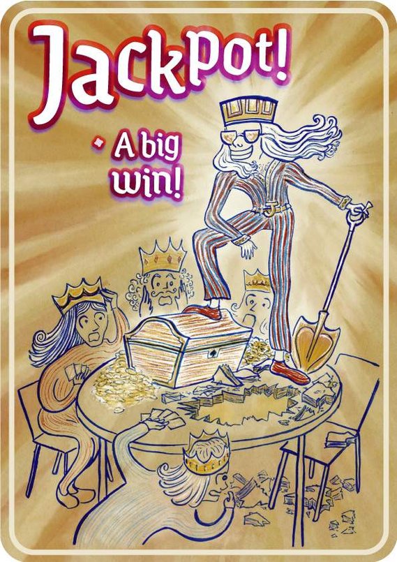 Ace Idioms Illustrated - Jackpot!: A series of novelty cards/posters that personify various idioms that originated in the context of playing cards and card games.