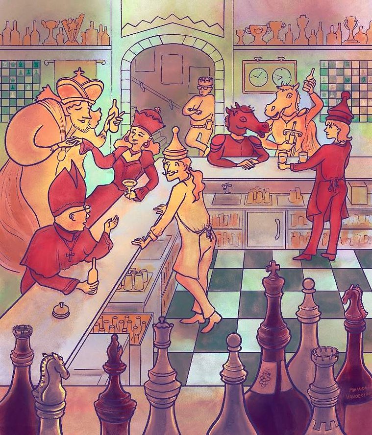 Rookie's Castle: An imagined world where characterized chess pieces hang out in a chess-themed bar.