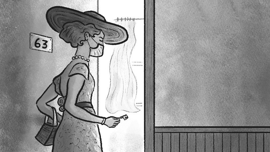 A short sequential narrative about returning home after a long day - Panel 1