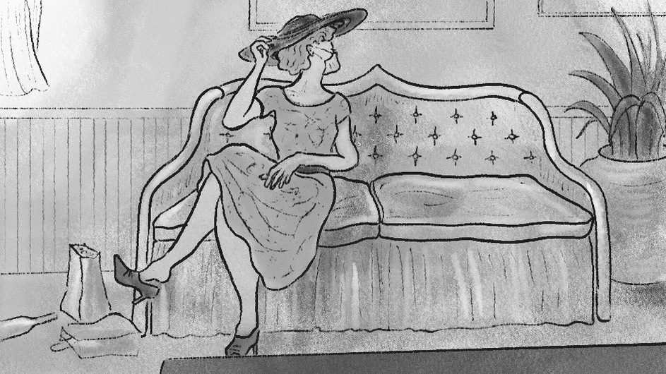 A short sequential narrative about returning home after a long day - Panel 3
