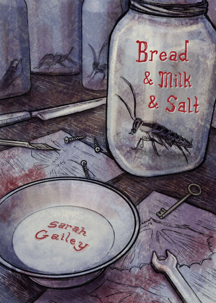 A mock book cover illustration based on Sarah Gailey's short story 
